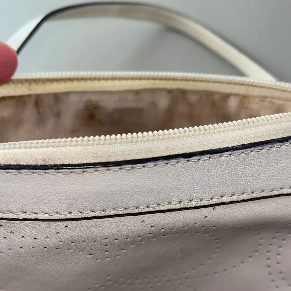 Coach Cream Wristlet Perforated C Pattern Coach Wristlet